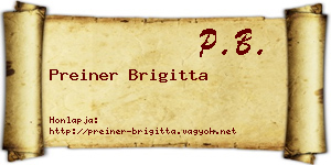 Preiner Brigitta névjegykártya